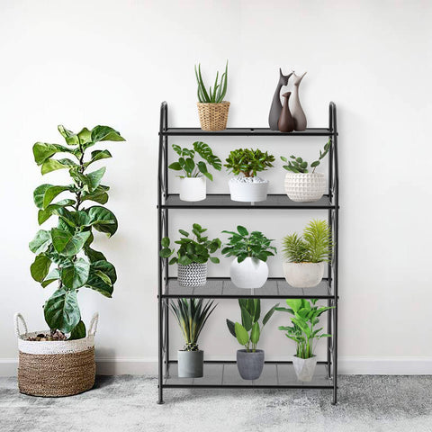 VyGrow tall plant shelf assembly shot highlighting easy setup and balance.
