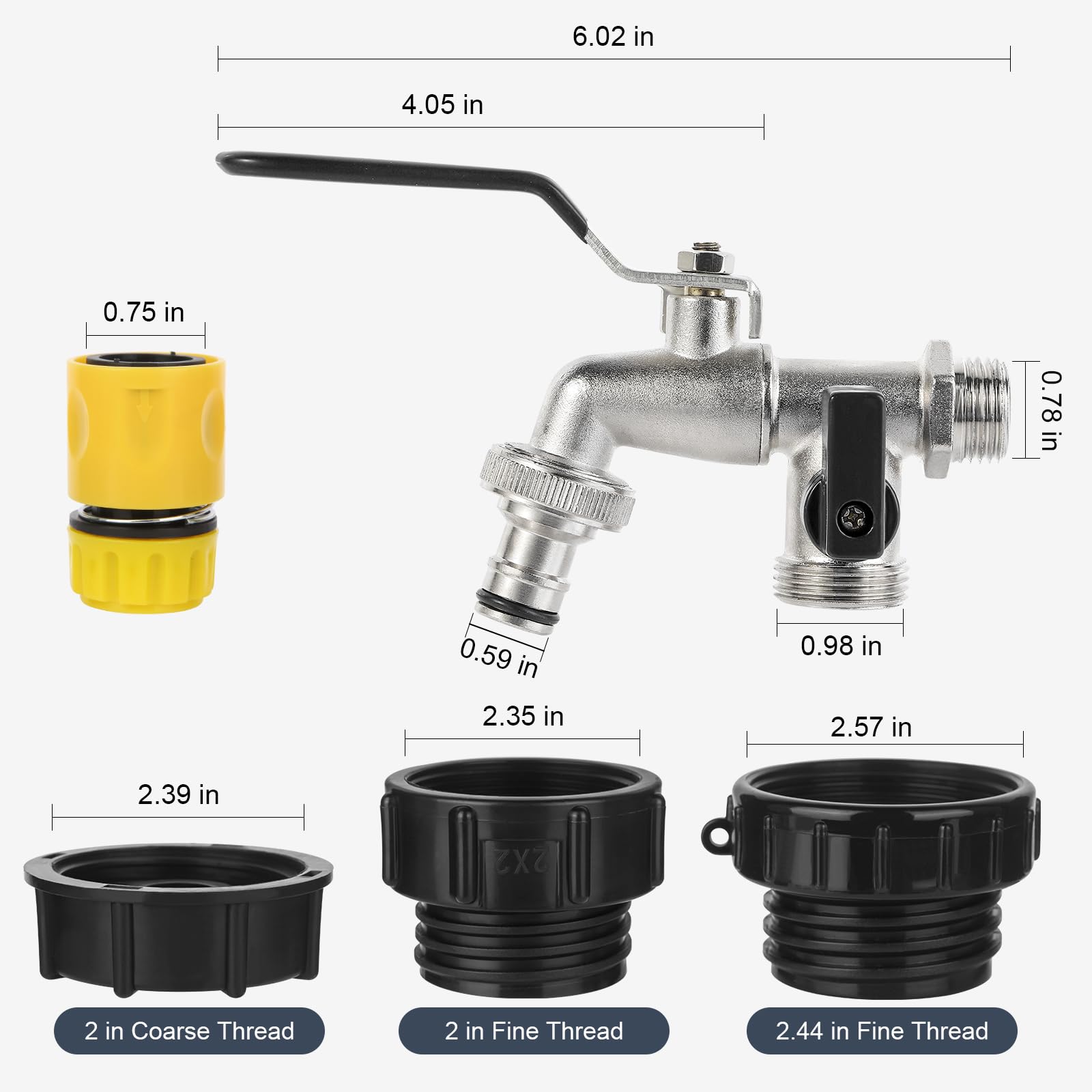 VYH 2 inch coarse-thread adapter close-up for robust compatibility