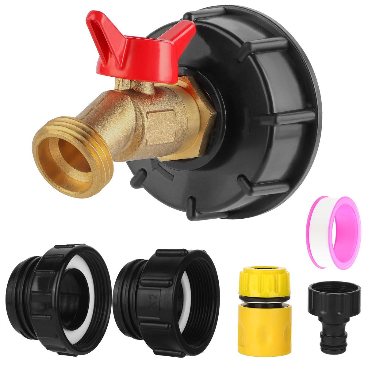 VYH IBC tote adapter with 2.44-inch fine thread for quick water transfer