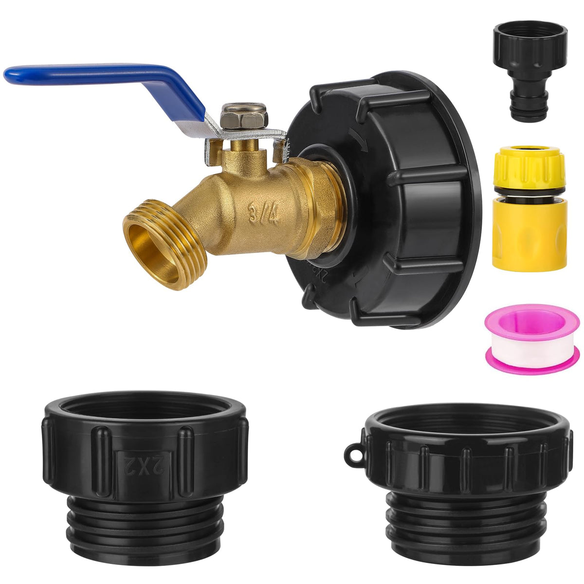 VYH IBC tote adapter 2.44in fine thread connects securely for leak resistant transfers.