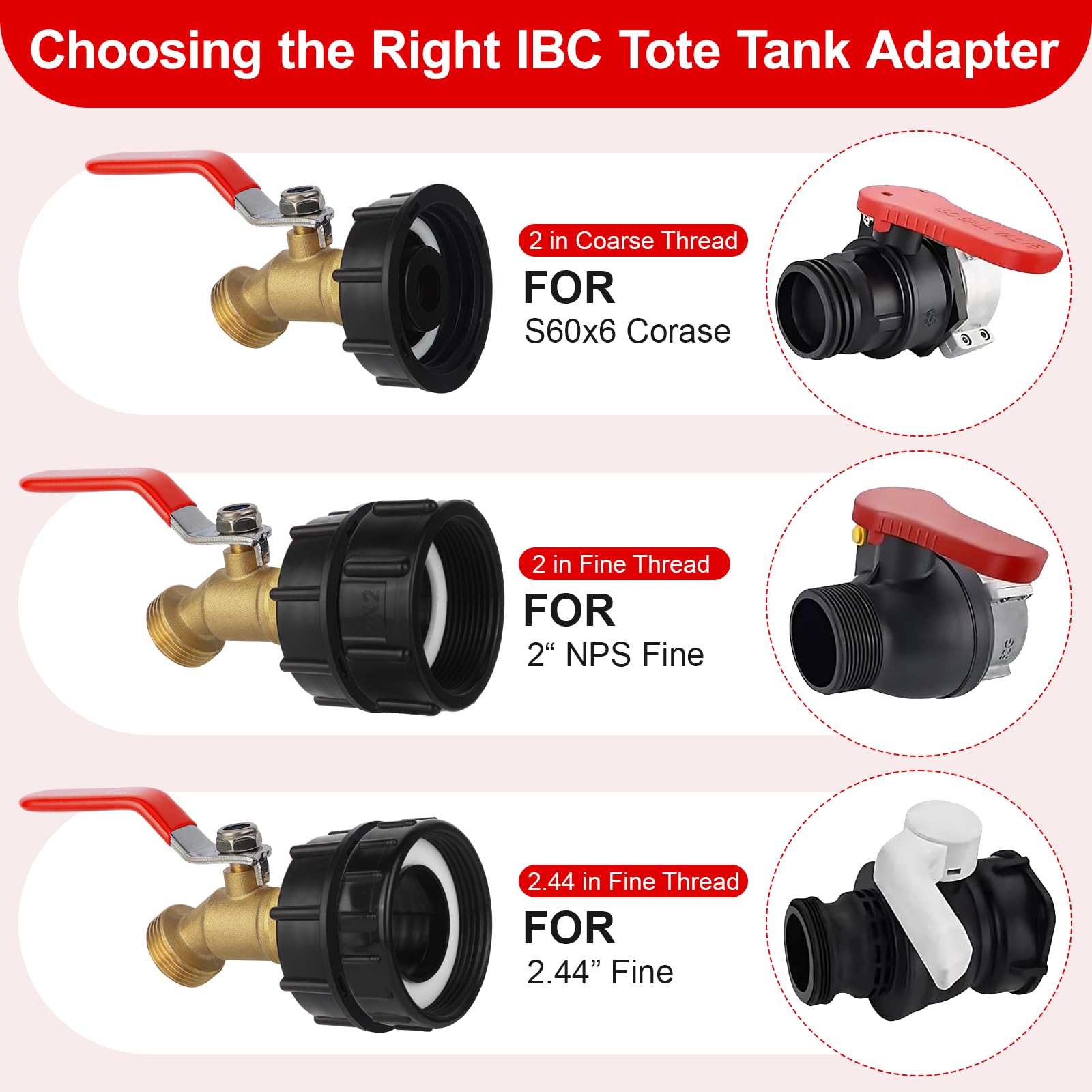 VYH IBC tote adapter brass shut-off valve image with detailed fittings