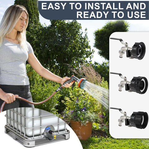 VYH complete kit with three adapters and fittings for IBC containers