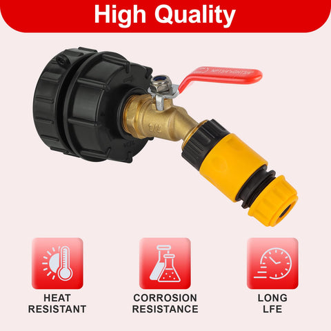 VYH IBC tote adapter three-size collection for 2.44, 2, and 2 inch threads
