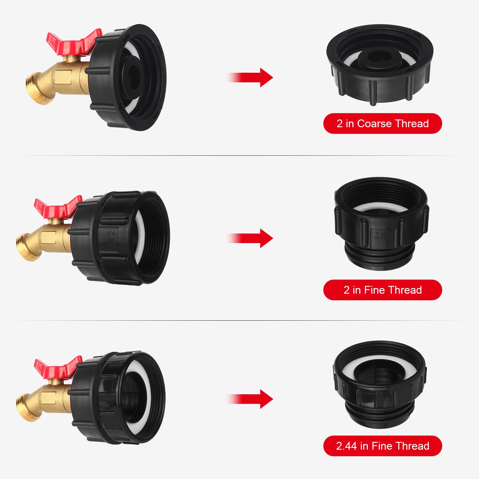 VYH thread-sealing tape included for leak protection