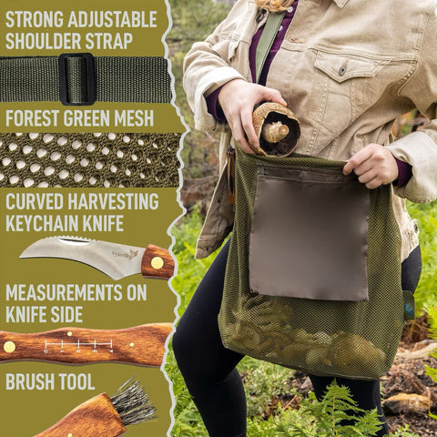 VylerSky foraging bag with attached pouch is durable and comfortable on long treks.