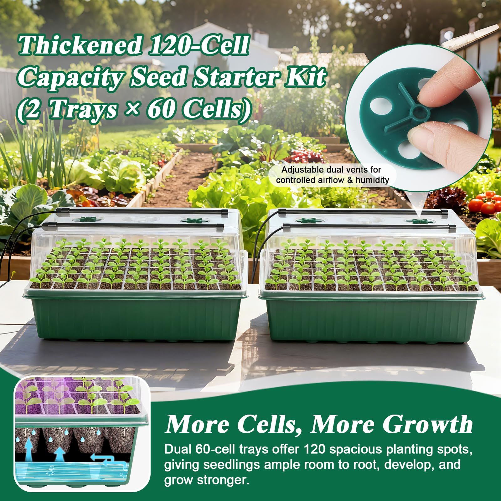 VYNALTIX bottom-reservoir watering keeps moisture at the root zone.