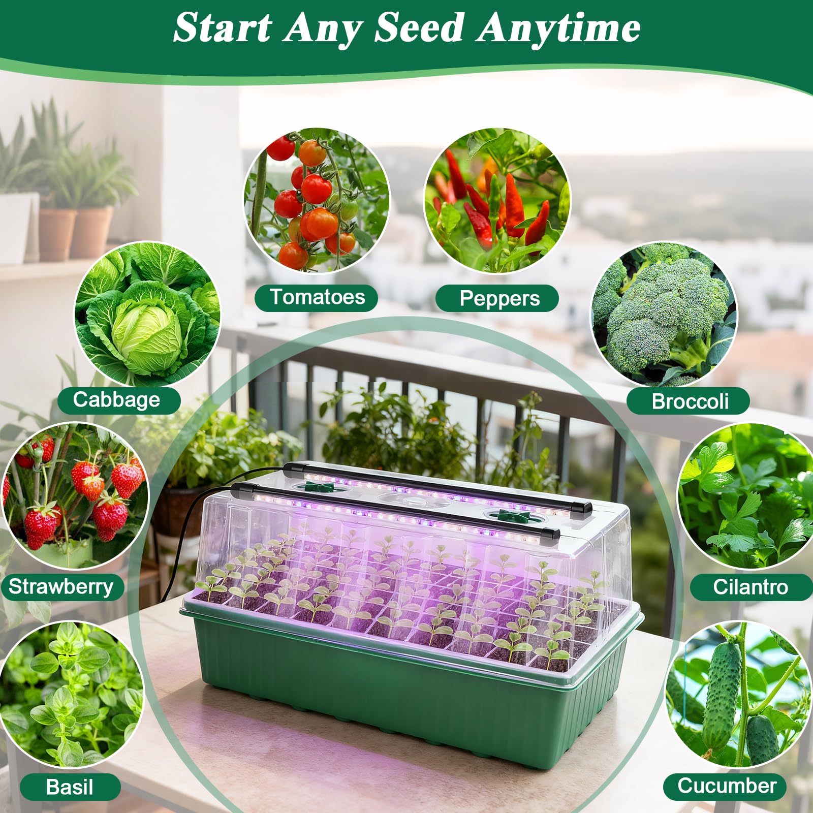 VYNALTIX complete indoor gardening kit supports year-round growth from herbs to vegetables.