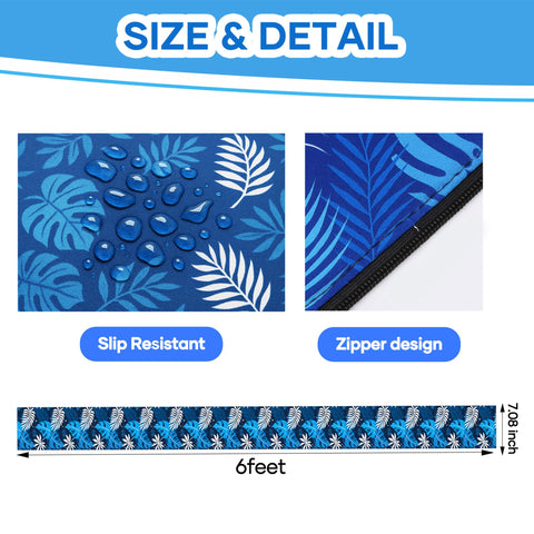 Vynium pool handrail cover in blue provides slip resistance for safer entries.