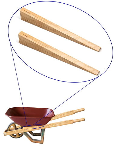 Vynl-X wooden wheelbarrow wedge set of 2 stabilizes handles for outdoor use