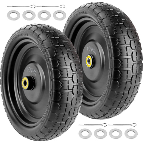 Vypart 13in flat-free tire for Gorilla Carts with arrow tread delivers smoother rolling on mixed surfaces.