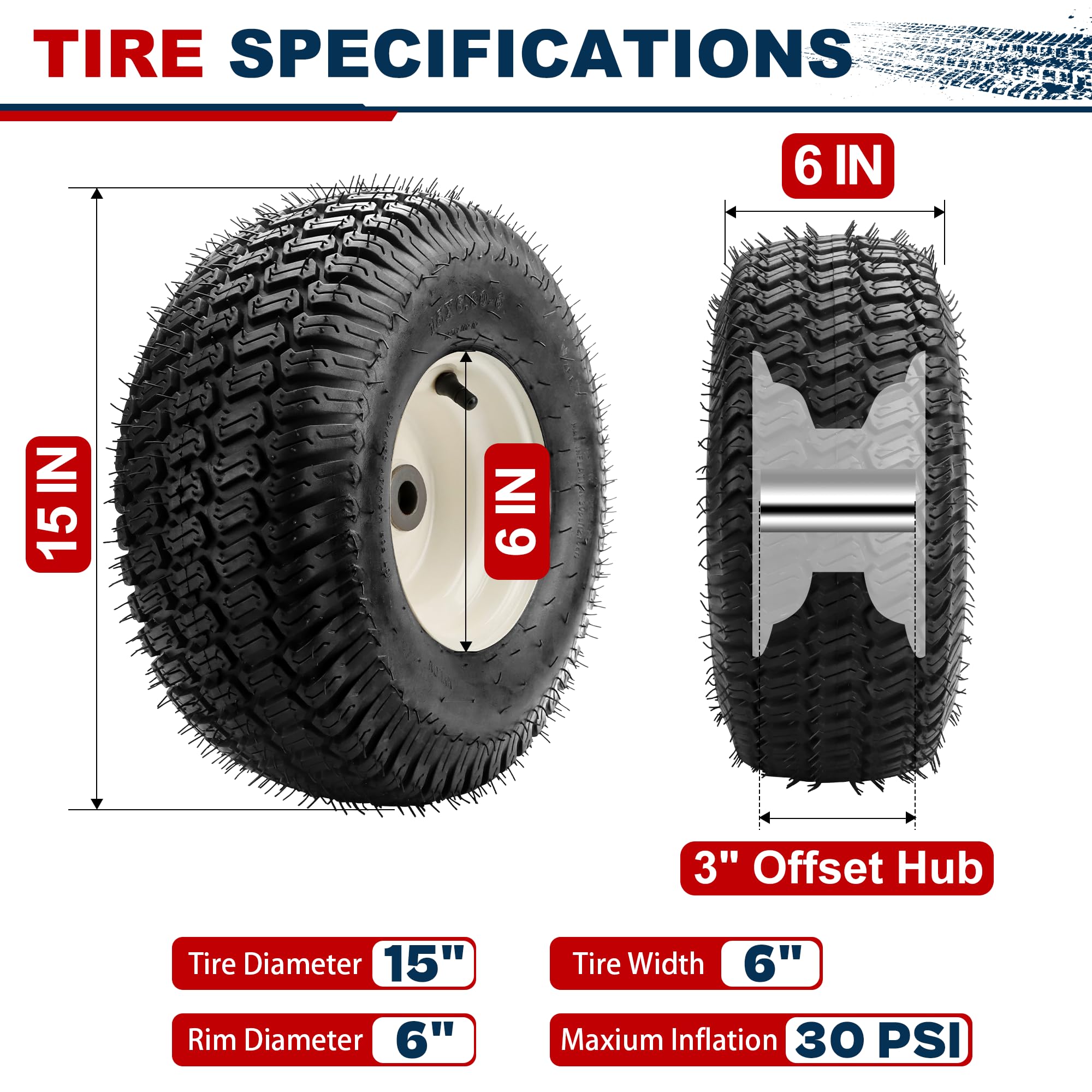 Vypart NHS alloy steel tire kit ready to install on compatible mowers.