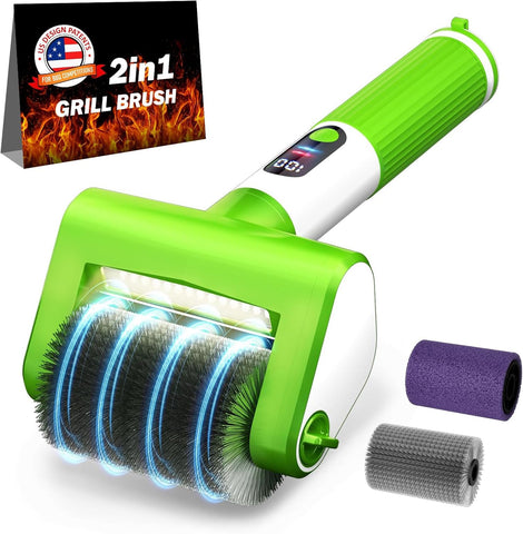 VYTOOV Electric Grill Brush with LED light for nighttime cleaning