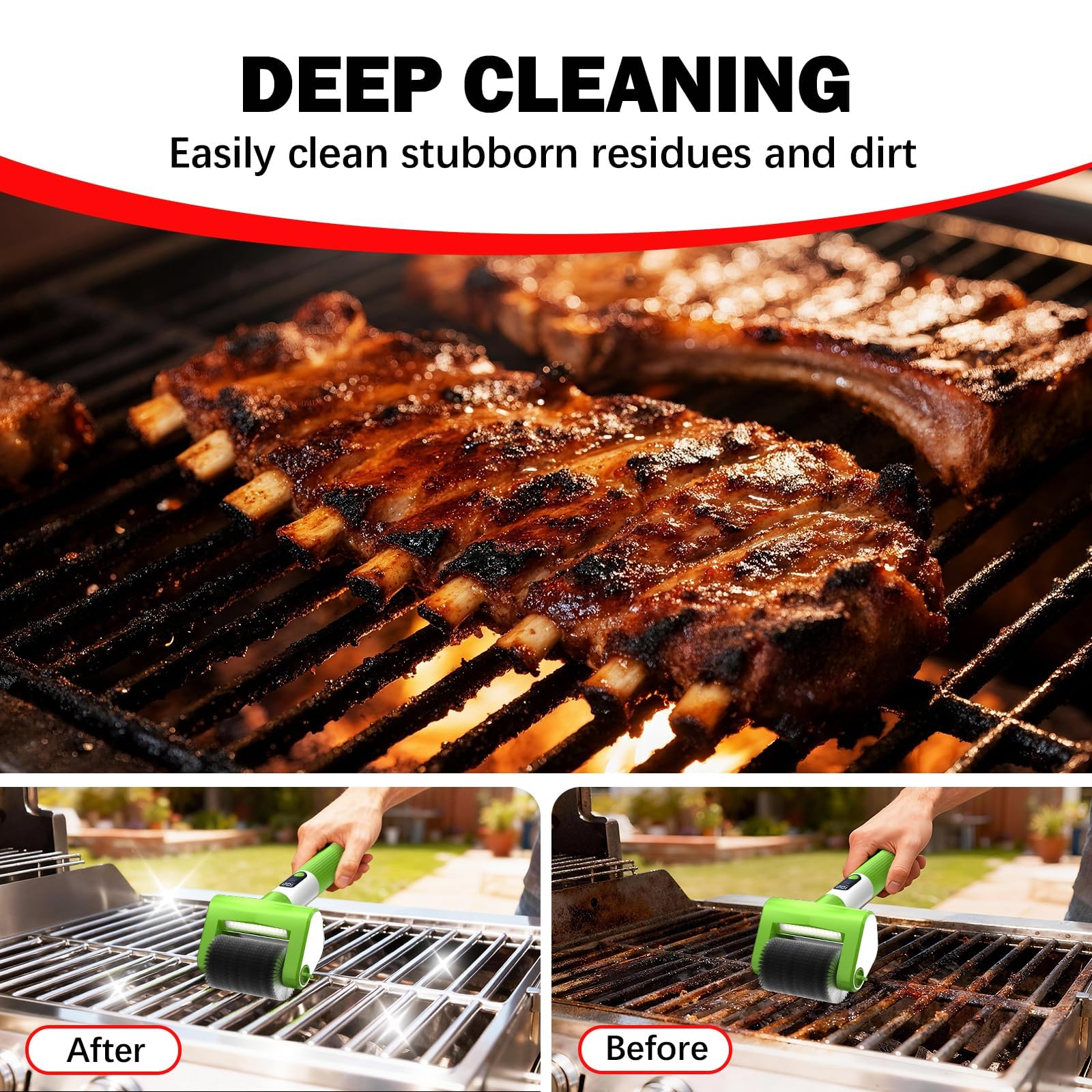 VYTOOV replaceable brush heads for bristle-free grilling
