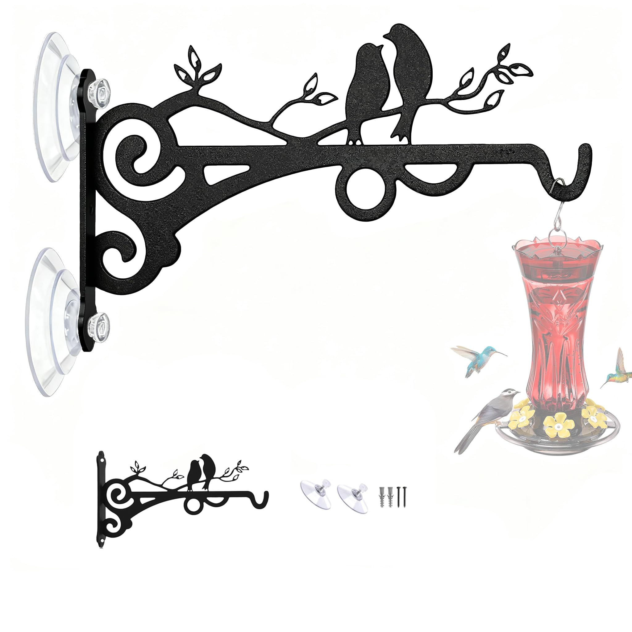 VYTTOX metal window hummingbird feeder hook with strong suction for glass mounting.
