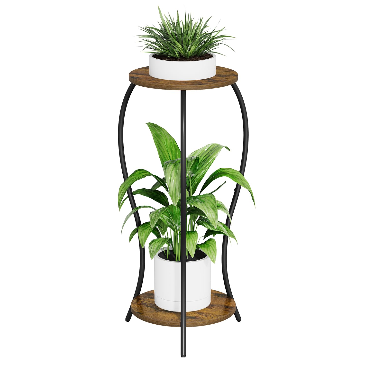 VYUOL round plant stand with two-tier display for saving space and styling plants