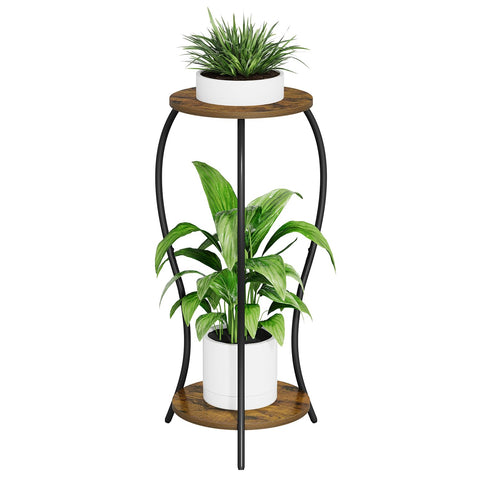 VYUOL round plant stand with two-tier display for saving space and styling plants