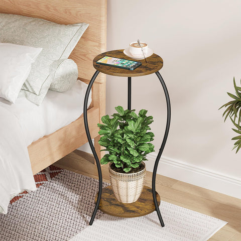 VYUOL round shelves showcasing potted plants and decorative items beautifully