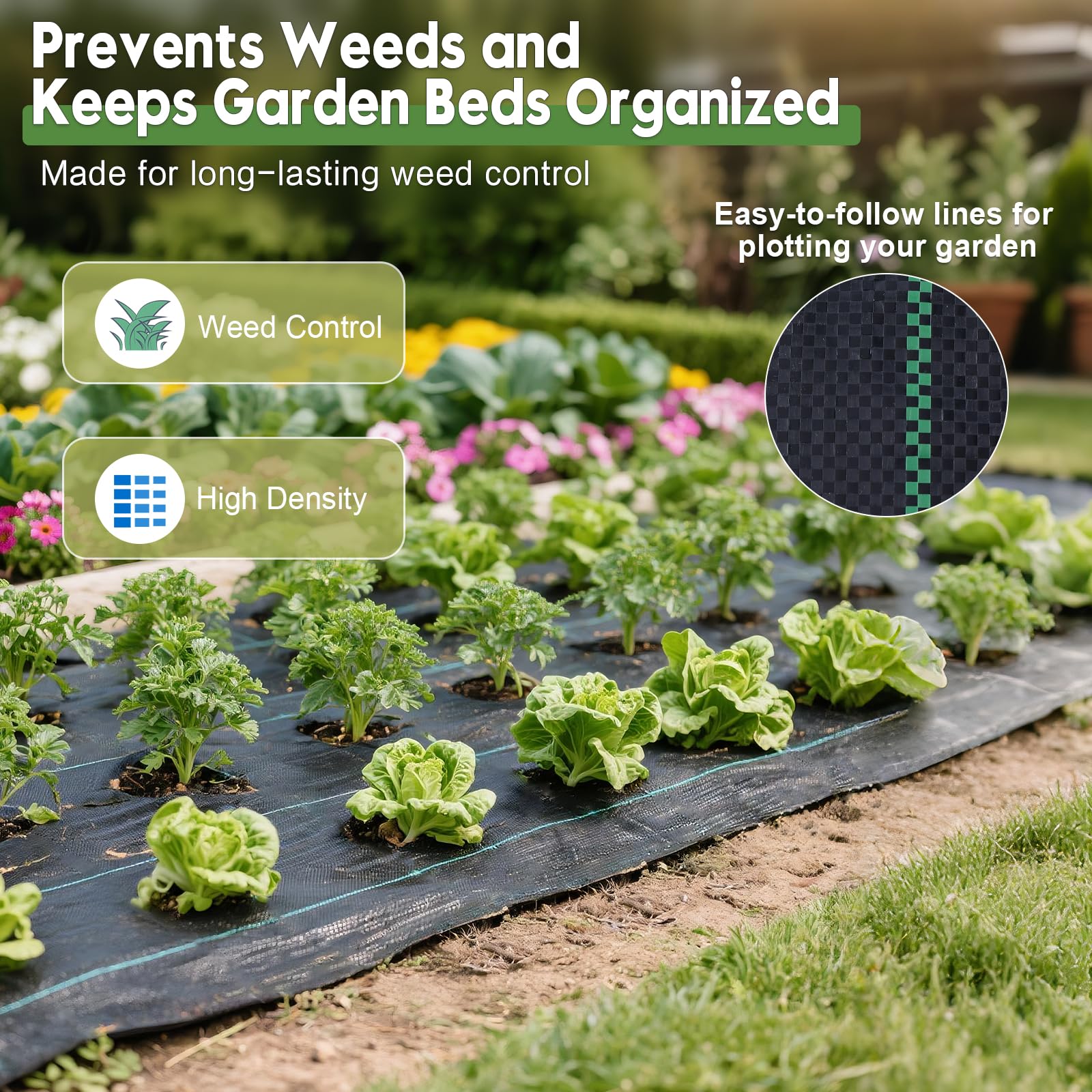 Vznek UV-resistant weed fabric durable for sun and weather exposure.
