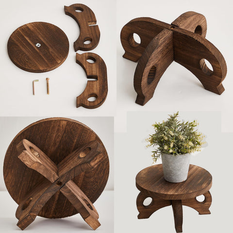 VZODESR decorative corner planter stand showcases rustic charm and saves space