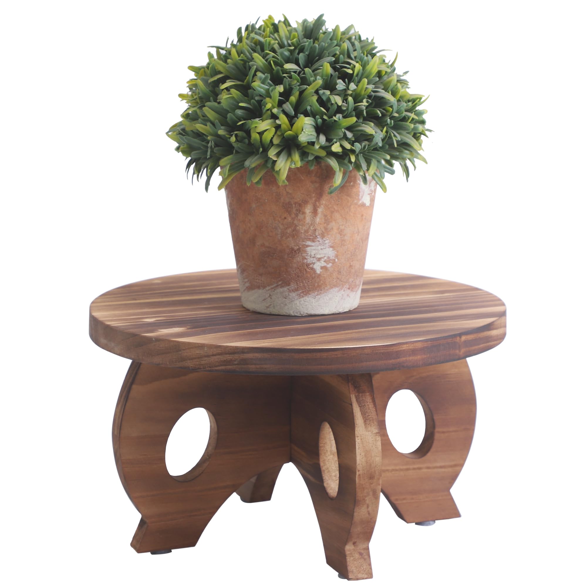 VZODESR plant stand round pedestal elevates a potted plant for stylish home display.
