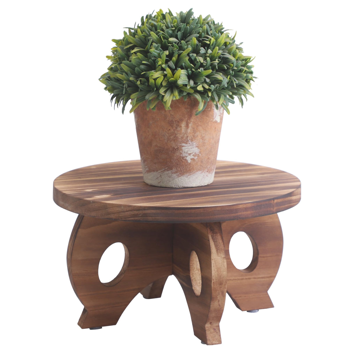 VZODESR plant stand round pedestal elevates a potted plant for stylish home display.