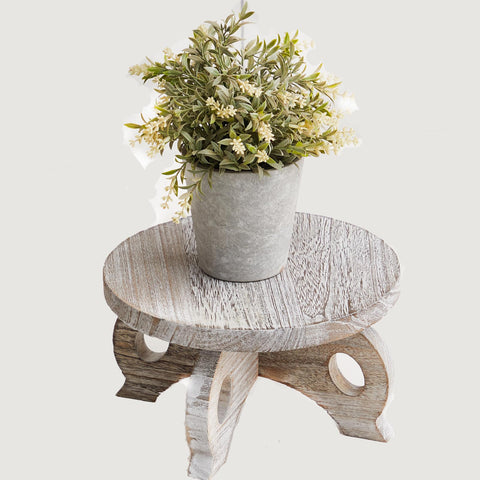 VZODESR round plant stool indoors highlights sturdy support for lush greenery.