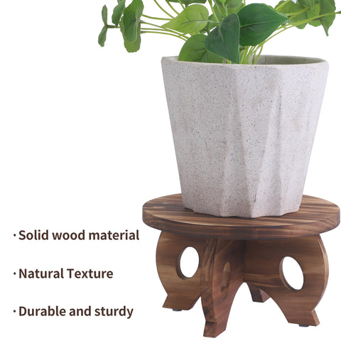 VZODESR wooden display stand on table for decor and organization.