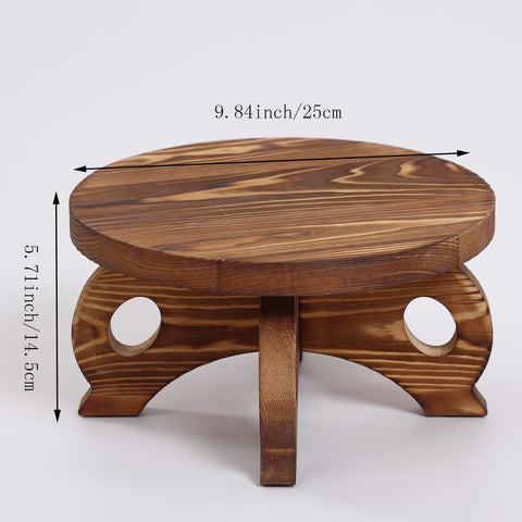 VZODESR Wooden Plant Stand round display supports indoor decor