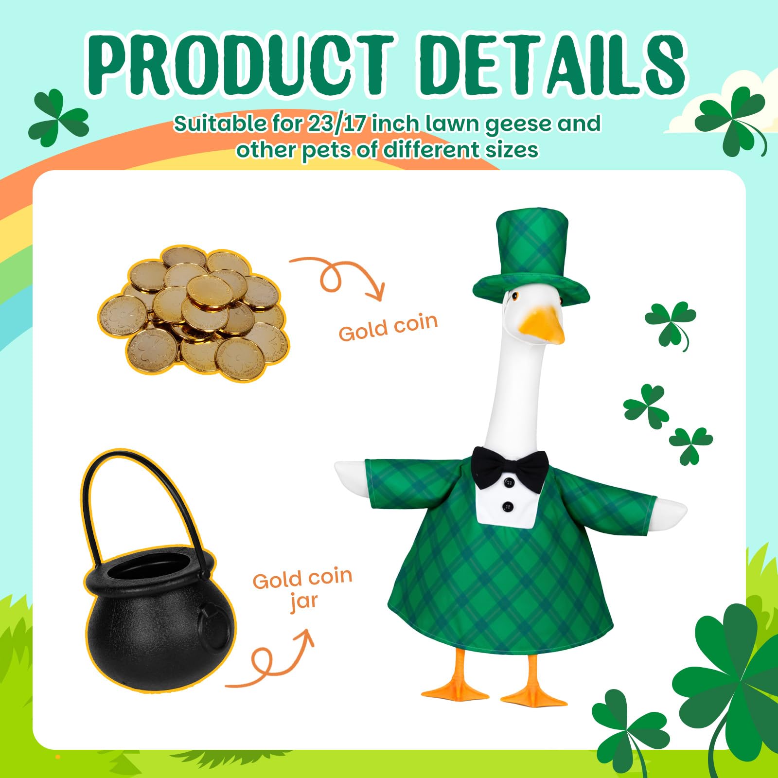 Vzuito black carrying basket with green outfit adds authentic St. Patrick’s decor touch.