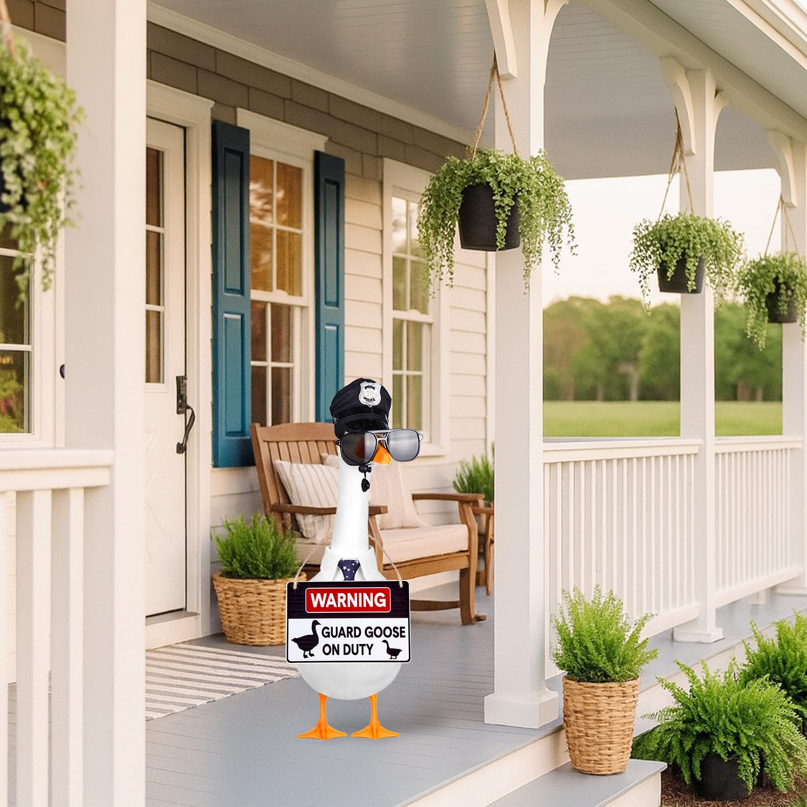 Vzuito outdoor guard goose set for seasonal garden fun.