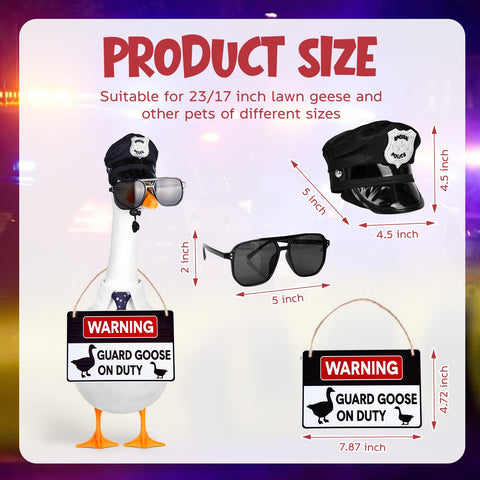 Vzuito police cap enhances porch goose costume with authentic look.