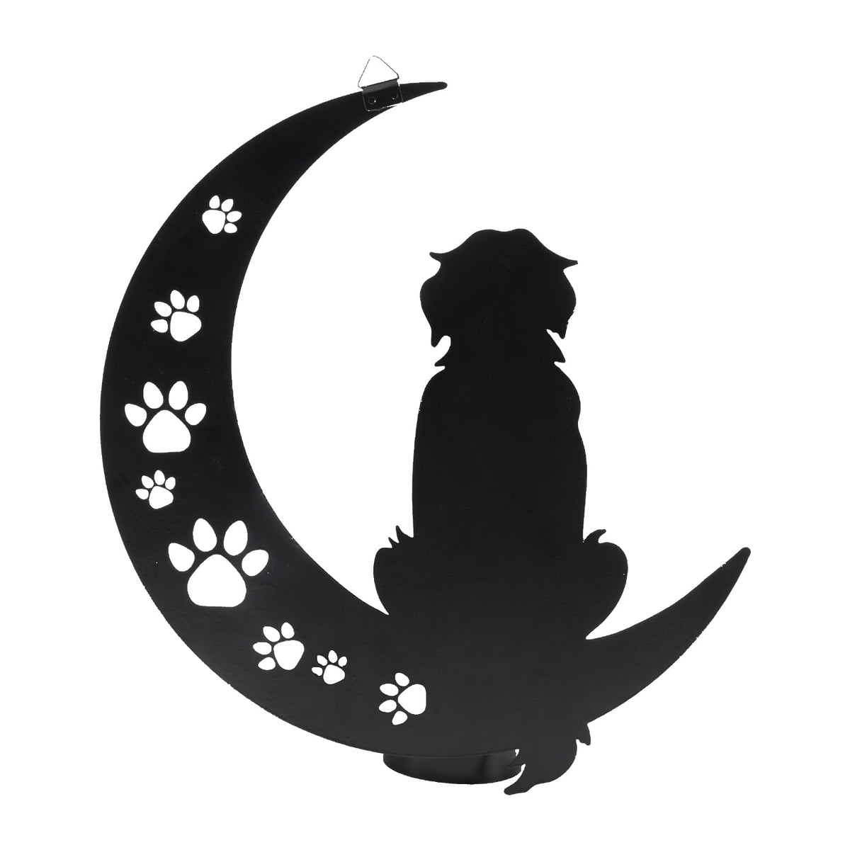 VZVXCC dog on moon wall art 12-inch for durable outdoor decor.