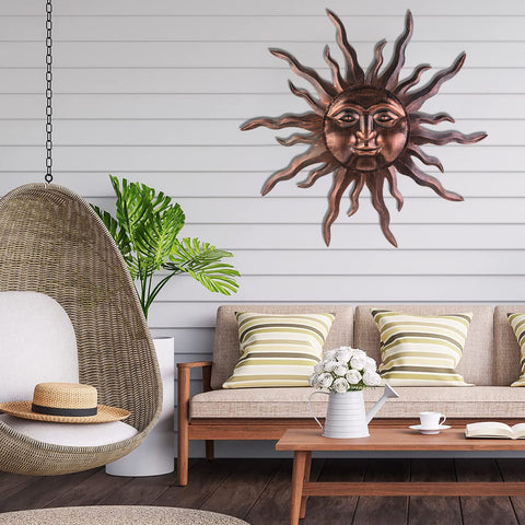 Large sun wall decor from VZVXCC enhances living rooms and entryways
