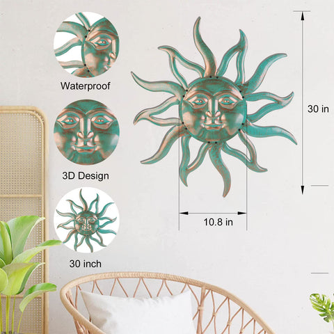 VZVXCC sun wall art 3D sunburst detail adds wall depth.