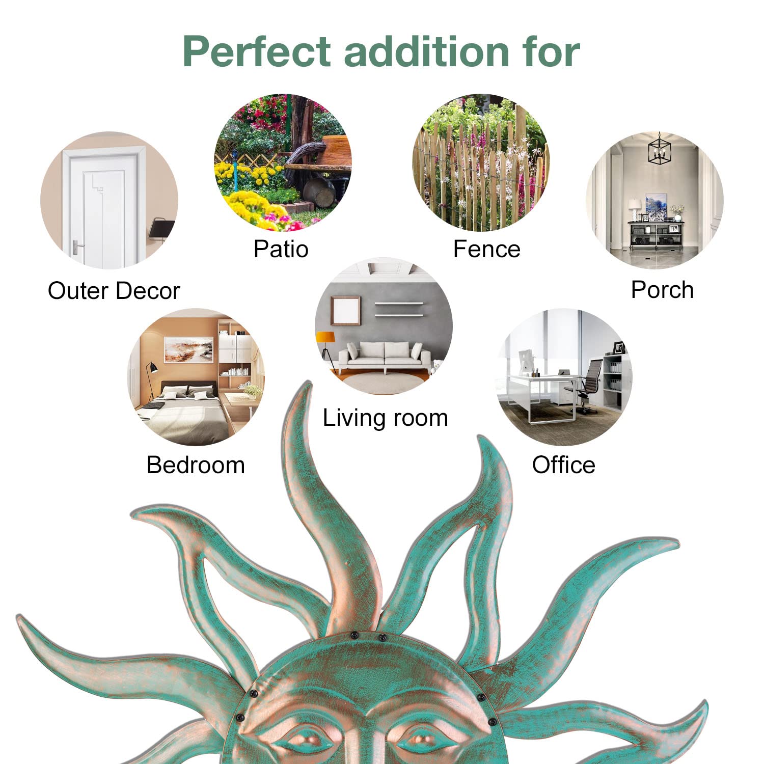 VZVXCC sun wall art back hook enables easy hanging on any wall.