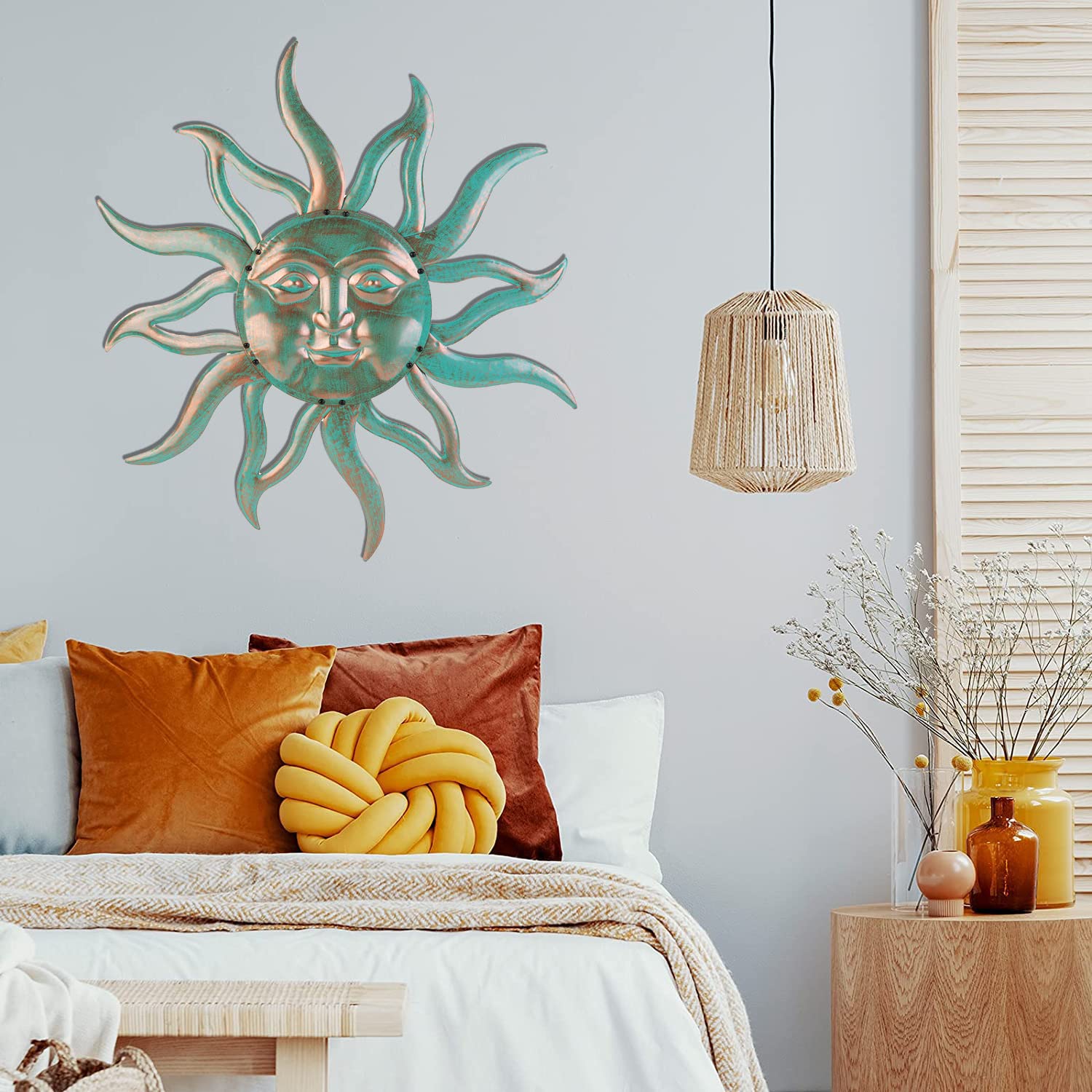 VZVXCC sun wall art UV-coated finish resists weathering and fading.
