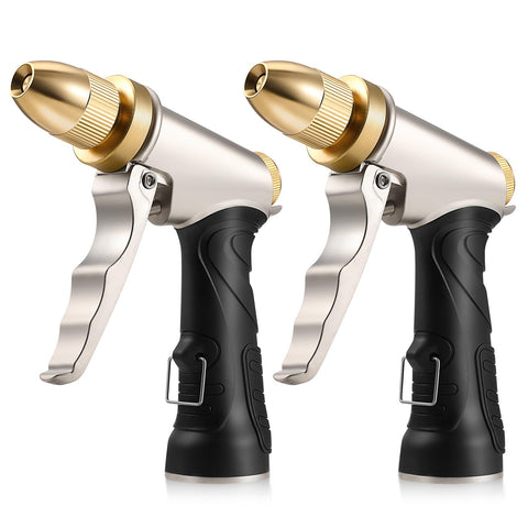 VZZNN 2Pack garden hose nozzle with brass head for durable, leak-free watering.