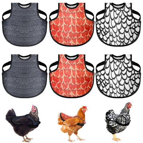 VZZNN 6Pcs chicken saddles protect hens' backs during mating for calmer flocks.