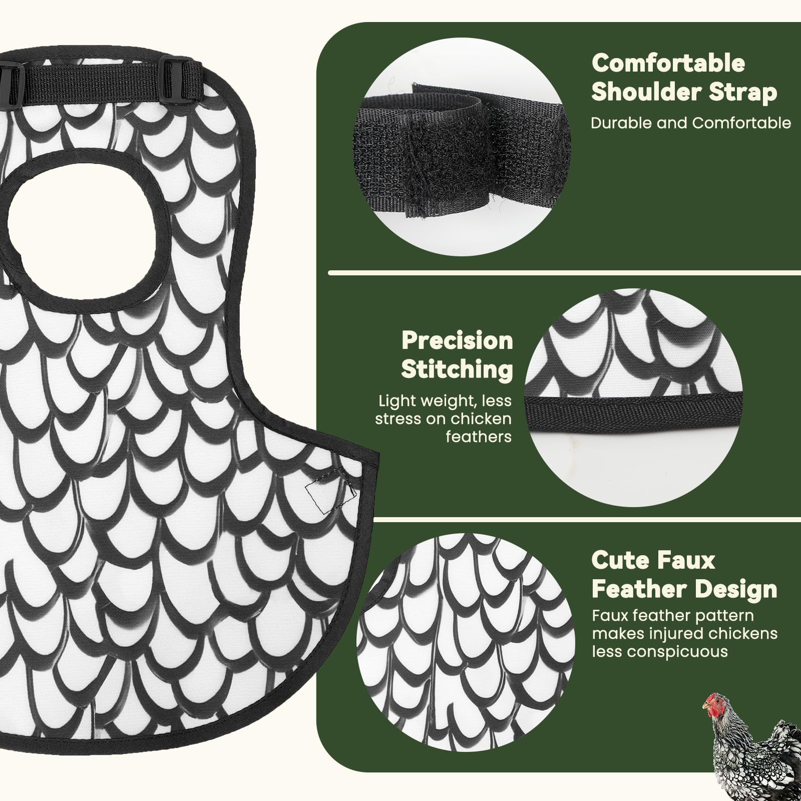VZZNN saddles are easy to wipe clean after daily coop care.