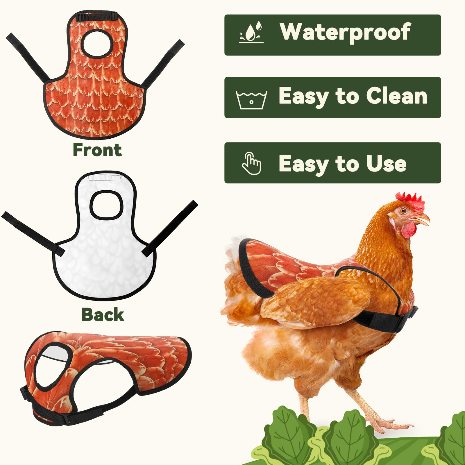 VZZNN 6Pcs fit small to medium hens for versatile flock management.