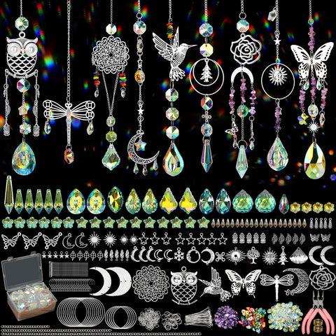 VZZNN 860pcs suncatcher kit for adults, easy rainbow decor.