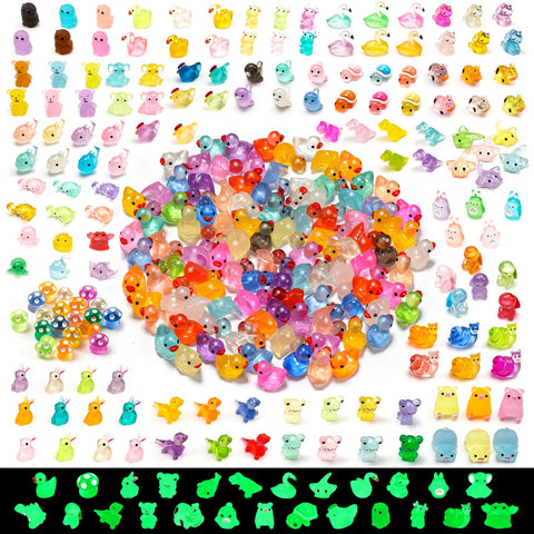 VZZNN luminous duck figurines glow at night for fairy gardens and micro landscapes