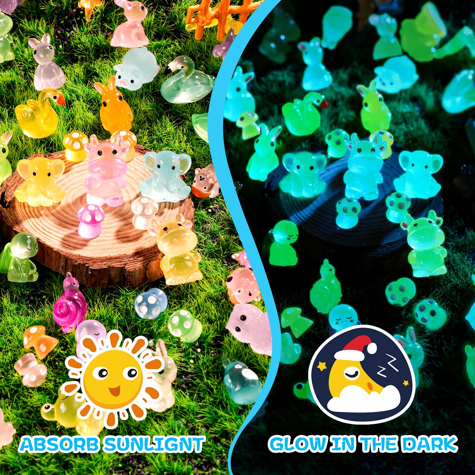 VZZNN rabbit miniatures cast soft light for bonsai and fairy scenes