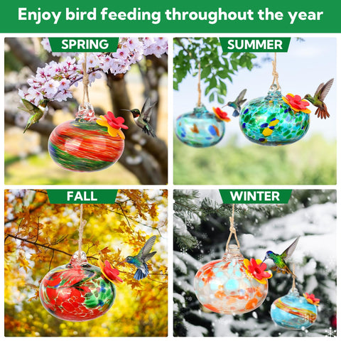 VZZNN decorative glass feeders add charm to garden and patio spaces.