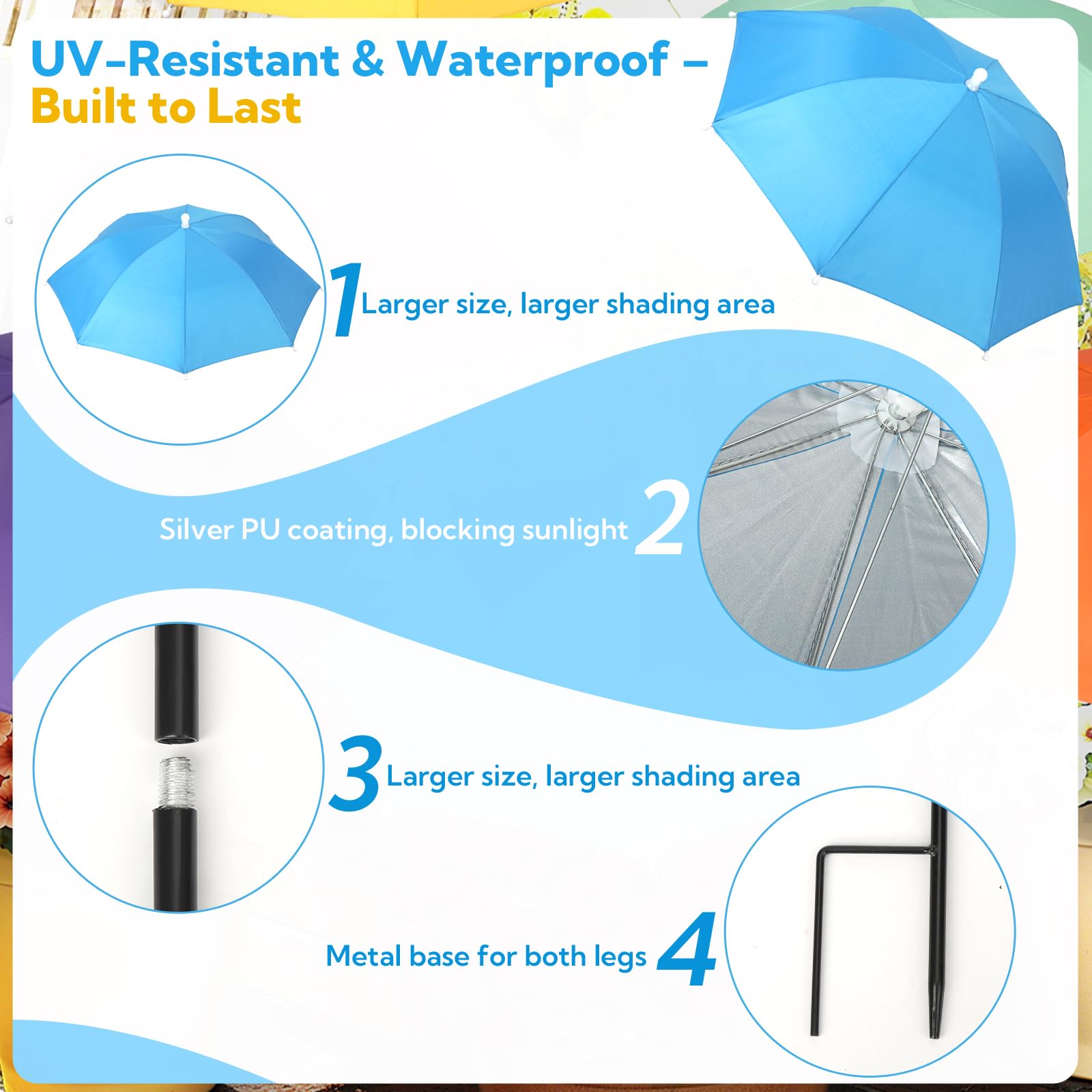 VZZNN rust-resistant alloy poles ensure durable performance through seasons.