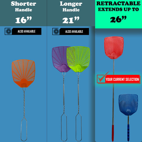 W4W swatter in retracted 12-inch size for compact storage