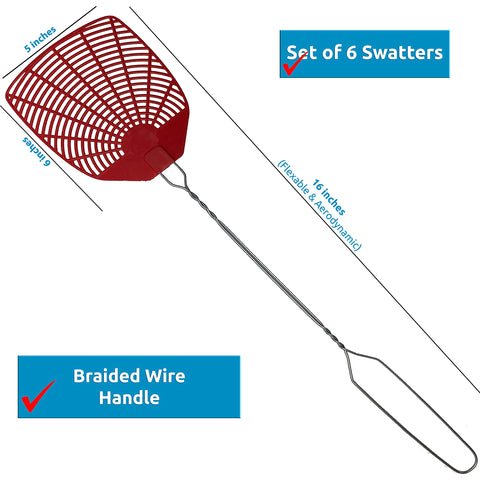 W4W fly swatter head 5x6 inches, flexible yet rugged for many insect types