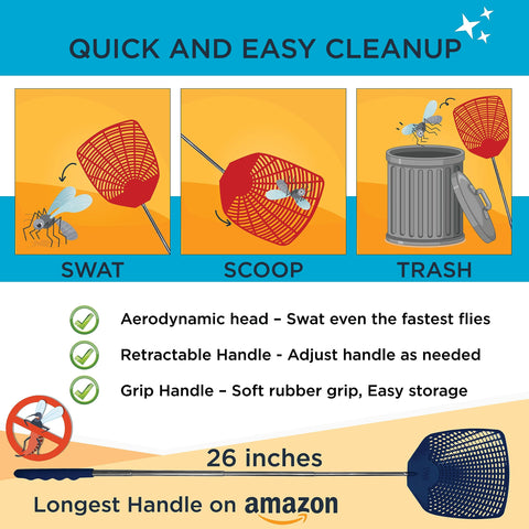 Wide swatter head suitable for large flies and wasps
