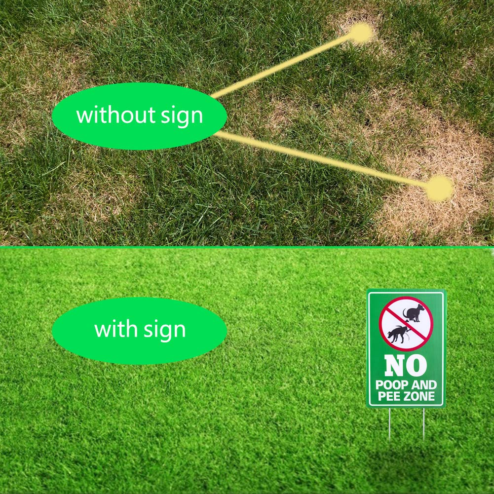 WaaHome Sign on a lawn helps remind neighbors to pick up.