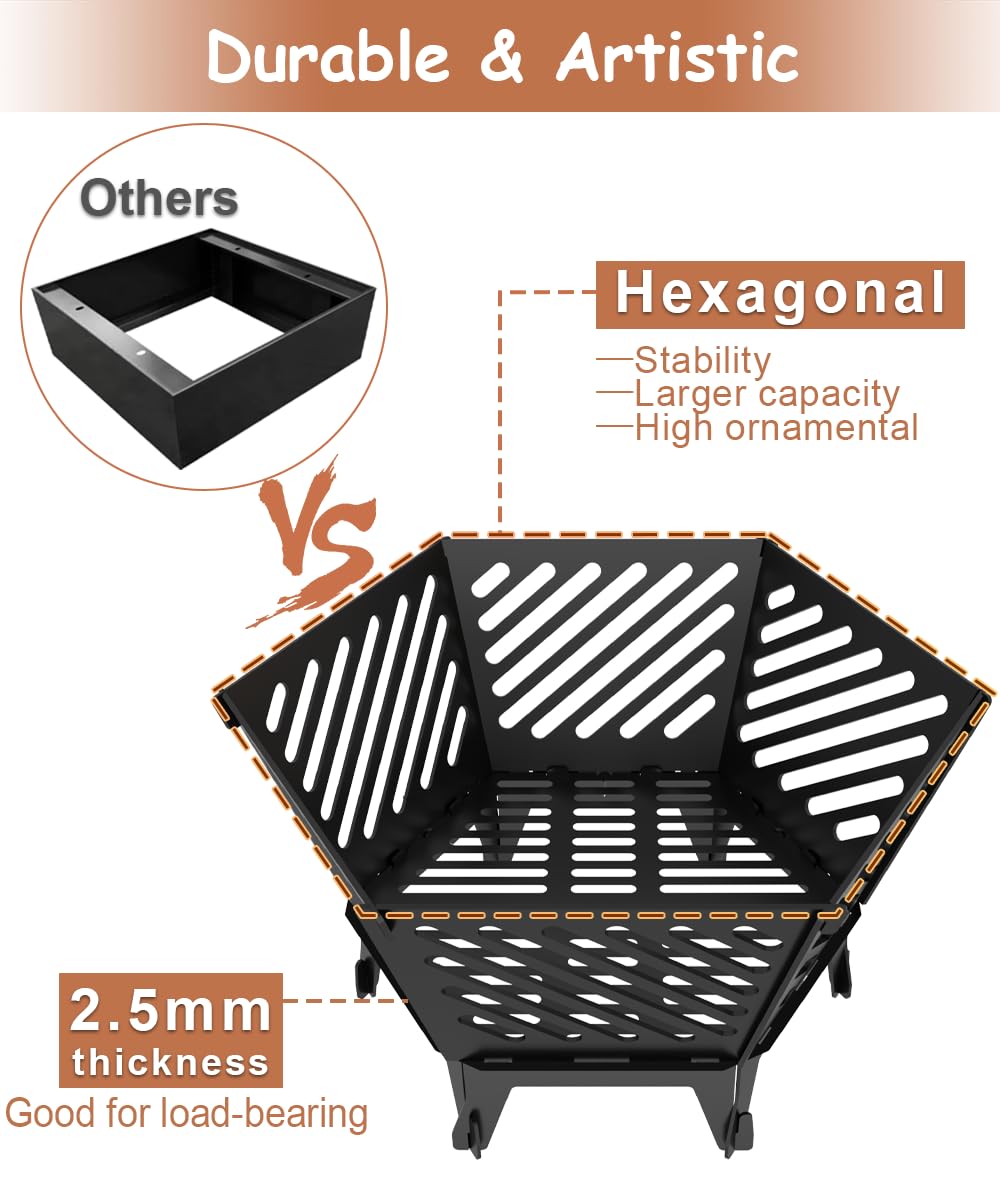 Waaliji fire pit with elevated base for improved combustion